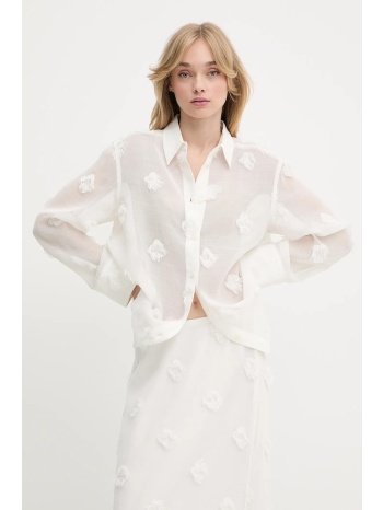 πουκάμισο samsoe samsoe sanot χρώμα μπεζ, f25200058 75%