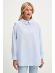 πουκάμισο από λινό answear lab χρώμα: μπλε 50% βαμβάκι, 50% λινό