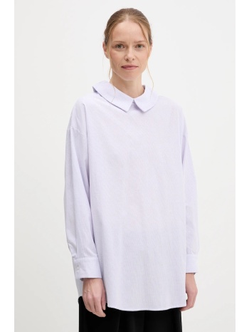 πουκάμισο από λινό answear lab χρώμα μοβ 50% βαμβάκι, 50%