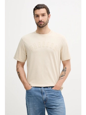 βαμβακερό μπλουζάκι barbour banford ανδρικό, χρώμα μπεζ