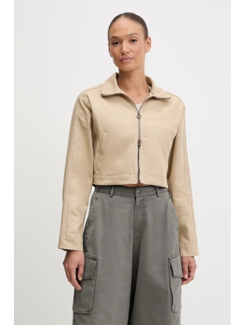 τζιν μπουφάν adidas originals firebird χρώμα μπεζ, jx7600