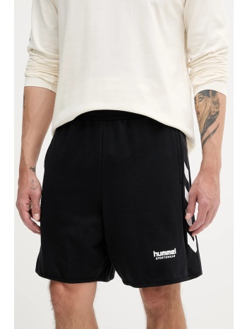 βαμβακερό σορτσάκι hummel ανδρικό, χρώμα μαύρο, 227562