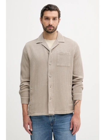 βαμβακερό πουκάμισο barbour sandwood ανδρικό, χρώμα μπεζ