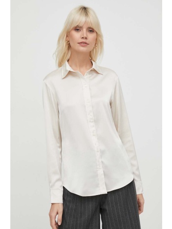 πουκάμισο lauren ralph lauren χρώμα μπεζ, 200918715 100%
