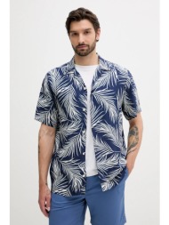 πουκάμισο tommy hilfiger χρώμα: ναυτικό μπλε, mw0mw39447 100% βισκόζη