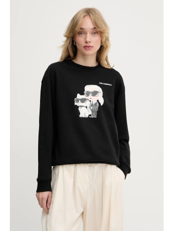 μπλούζα karl lagerfeld χρώμα μαύρο, a3w20057 90% βαμβάκι