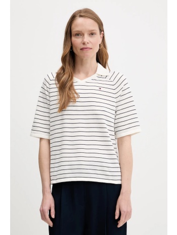 βαμβακερό πουλόβερ tommy hilfiger χρώμα άσπρο, ww0ww45694
