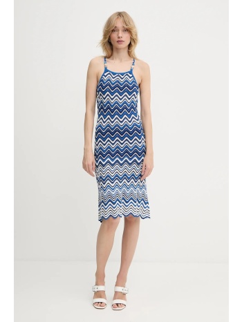 φόρεμα morgan χρώμα μπλε, rmelan 61% βισκόζη, 32%