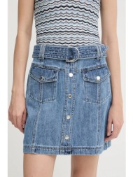 τζιν φούστα morgan χρώμα: μπλε, jolam 100% βαμβάκι