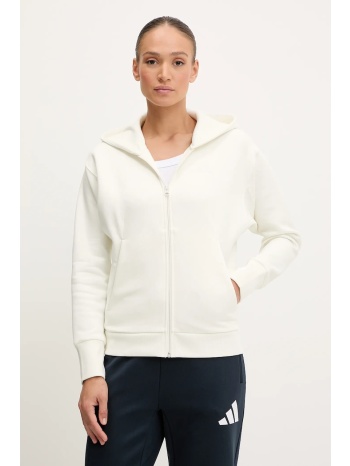 μπλούζα adidas all szn χρώμα μπεζ, με κουκούλα, jd4689