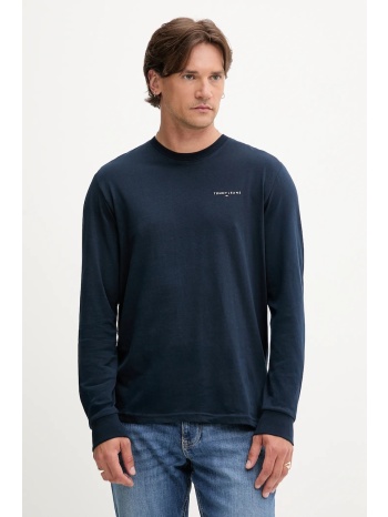 βαμβακερή μπλούζα με μακριά μανίκια tommy jeans χρώμα