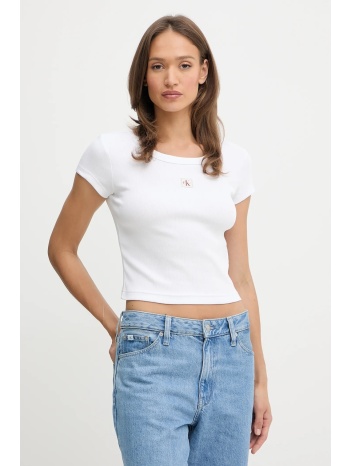 μπλουζάκι calvin klein jeans χρώμα άσπρο, lv047c200g 95%