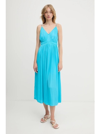 φόρεμα morgan χρώμα τιρκουάζ, roiya 100% πολυεστέρας