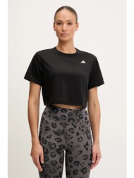 t-shirt προπόνησης adidas performance workout essentials χρώμα: μαύρο, jc9555 70% πολυεστέρας, 30% ρ