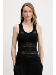 top tommy hilfiger χρώμα: μαύρο, ww0ww45647 83% βαμβάκι, 17% πολυαμίδιο