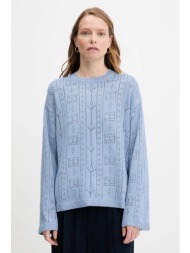 πουλόβερ tommy hilfiger χρώμα: μπλε, ww0ww45910 55% βισκόζη, 45% βαμβάκι