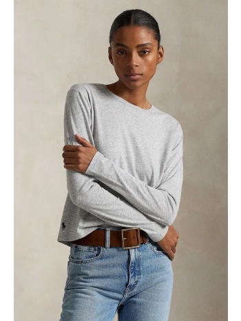 μακρυμάνικο polo ralph lauren χρώμα γκρι, 211967103 60%