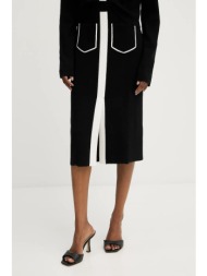 φούστα karl lagerfeld χρώμα: μαύρο, a3w12023 79% βισκόζη, 21% πολυαμίδιο