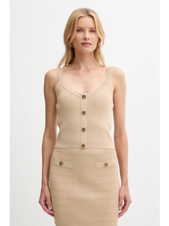 top guess emmie χρώμα μπεζ, w5yr10 z0130 63% βισκόζη, 37%