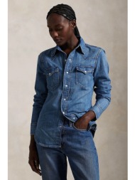 πουκάμισο polo ralph lauren χρώμα: μπλε, 211969402 100% βαμβάκι