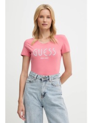 μπλουζάκι guess χρώμα: πορτοκαλί, w5yi05 j1314 95% βαμβάκι, 5% ελαστάν