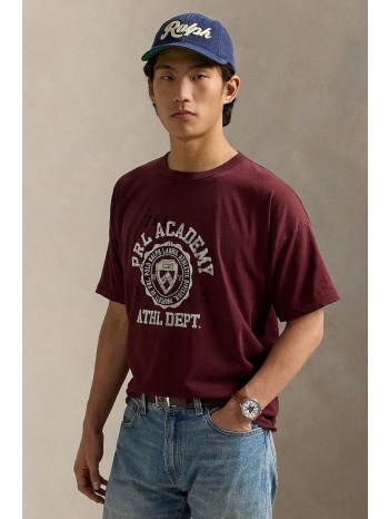 μπλουζάκι polo ralph lauren χρώμα μπορντό, 710971836 100%