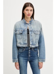 τζιν μπουφάν tommy jeans χρώμα: μπλε, dw0dw21195 100% βαμβάκι