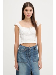 βαμβακερή μπλούζα tommy jeans γυναικεία, χρώμα: άσπρο, dw0dw20985 υλικό 1: 100% βαμβάκι
υλικό 2: 68%