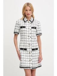 φόρεμα από μείγμα μαλλιού karl lagerfeld χρώμα: άσπρο, a3w13031 κύριο υλικό: 85% πολυεστέρας, 10% μα