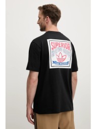 βαμβακερό μπλουζάκι adidas originals graphic lo ss t ανδρικό, χρώμα: μαύρο, jw0161 100% βαμβάκι