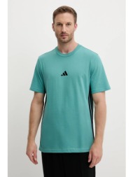 βαμβακερό μπλουζάκι adidas essentials ανδρικό, χρώμα: τιρκουάζ, jx0732 100% βαμβάκι