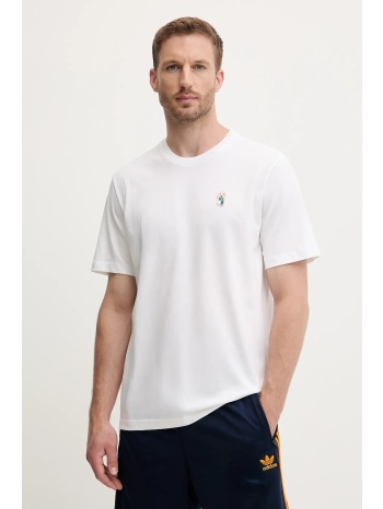 βαμβακερό μπλουζάκι adidas ανδρικό, χρώμα άσπρο, jz7440