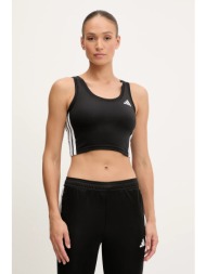 τοπ προπόνησης adidas performance train essentials χρώμα: μαύρο, jf8915 85% πολυεστέρας, 15% ελαστάν