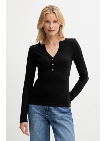 μακρυμάνικο guess lena χρώμα μαύρο, w5yp12 kctc2 59%