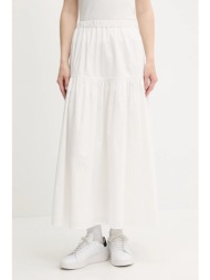 βαμβακερή φούστα tommy jeans χρώμα: άσπρο, dw0dw20980 100% βαμβάκι