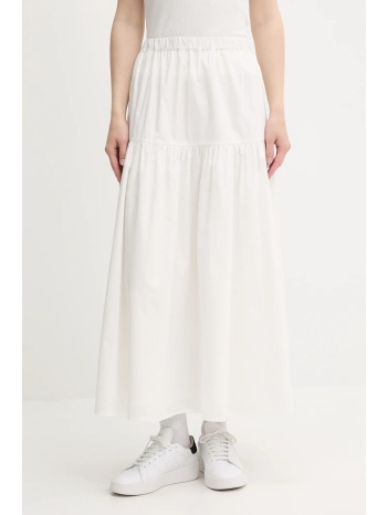 βαμβακερή φούστα tommy jeans χρώμα άσπρο, dw0dw20980 100%