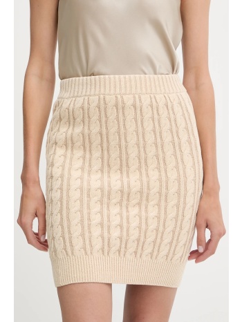 βαμβακερή φούστα guess giselle χρώμα μπεζ, w5yd68 z3ou0