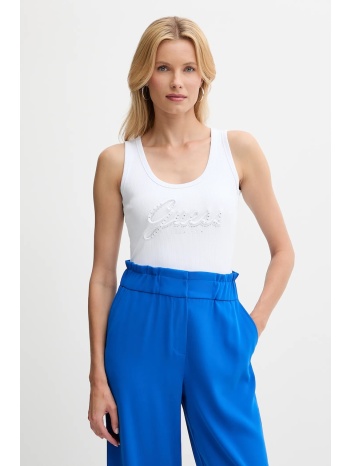 top guess raissa χρώμα άσπρο, w5yp00 kcxj2 92% πολυαμίδιο