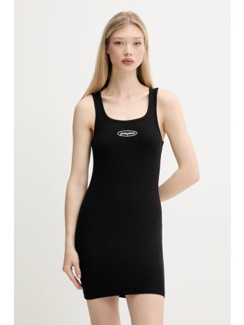 φόρεμα guess jeans χρώμα μαύρο, w5yk0i ka0h1 98% βαμβάκι