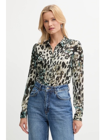 πουκάμισο guess clouis χρώμα μαύρο, w5yh0x wdw82 100%