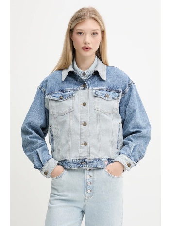 τζιν μπουφάν guess jeans χρώμα μπλε, w5yn56 d5m56 99%