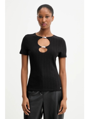 μπλουζάκι guess valeria χρώμα μαύρο, w5yp09 kcxs1 57%