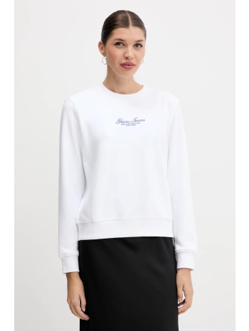 βαμβακερή μπλούζα guess jeans γυναικεία, χρώμα άσπρο