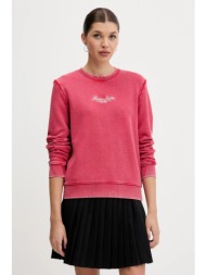 βαμβακερή μπλούζα guess jeans γυναικεία, χρώμα: κόκκινο, w5yq28 kcpr1 100% βαμβάκι