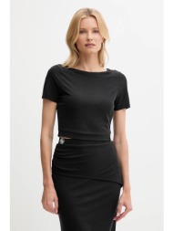 μπλουζάκι guess prisca χρώμα: μαύρο, w5yp14 kaql2 υλικό 1: 73% modal, 27% πολυεστέρας
υλικό 2: 95% π