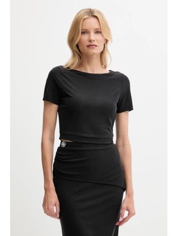 μπλουζάκι guess prisca χρώμα μαύρο, w5yp14 kaql2 υλικό 1