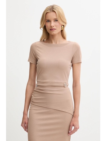 μπλουζάκι guess prisca χρώμα μπεζ, w5yp14 kaql2 υλικό 1