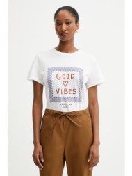 βαμβακερό μπλουζάκι weekend max mara ara χρώμα: άσπρο, 2525976041600 100% βαμβάκι