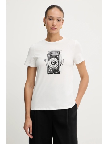 βαμβακερό μπλουζάκι weekend max mara guglia χρώμα άσπρο