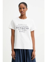 βαμβακερό μπλουζάκι weekend max mara guglia χρώμα: άσπρο, 2525976031600 100% βαμβάκι